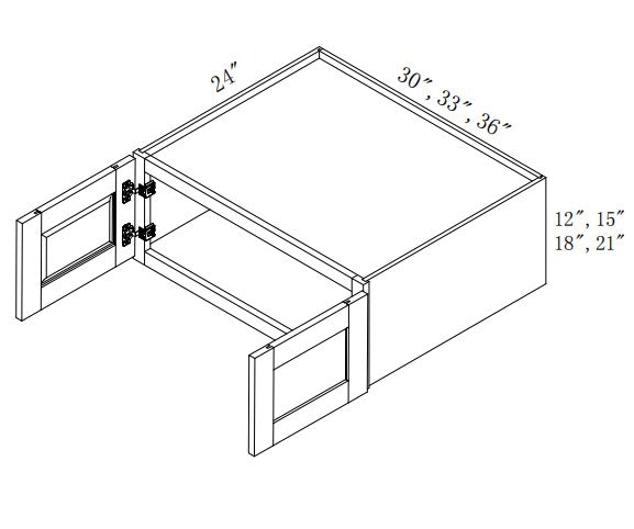 W301824: Oak Shaker Wall 30"W*18"H*24"D-2D