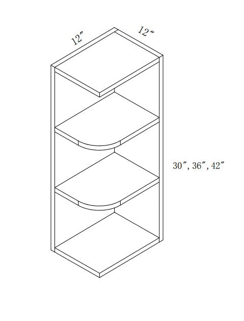 WES1230K: Wall End With Open Shelf 12"W*30"H*12"D-2s