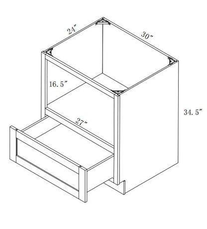 BMD30: Oak Shaker Base Microwave Drawer 30"W*24"D*34-1/2"H-1DRA