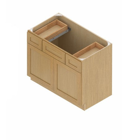 VCSB3621: Oak Shaker Vanity Drawers Combination Sink Base Cabinet  36"W*21D*34-1/2"H-2D