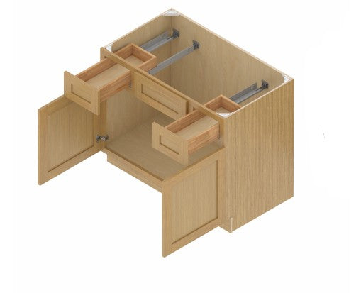 VCSB3621: Oak Shaker Vanity Drawers Combination Sink Base Cabinet  36"W*21D*34-1/2"H-2D