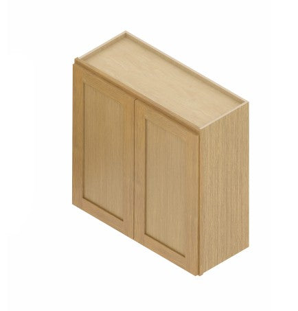 W3030:  Oak Shaker Wall 30"W*30"H*12"D-2D-2S