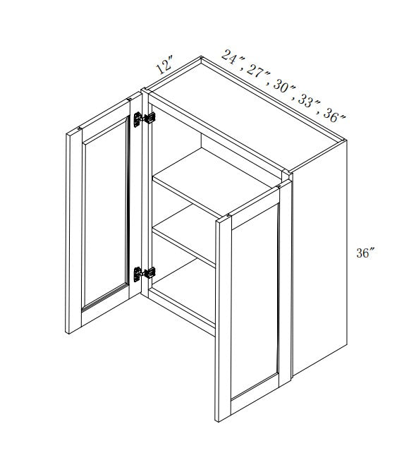 W2436:  Oak Shaker Wall 24