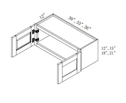W3621: Oak Shaker Wall 36"W*21"H*12"D-2D