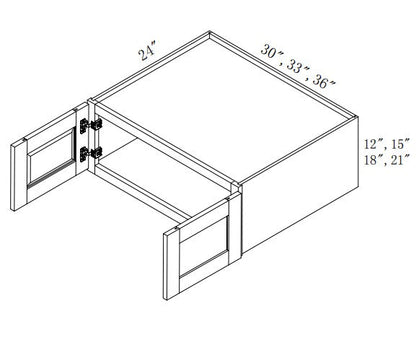 W361824: Oak Shaker Wall 36"W*18"H*24"D-2D