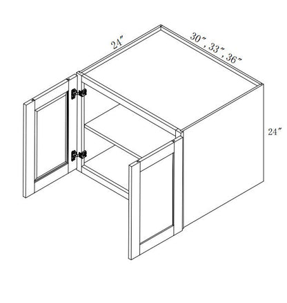 W362424: Oak Shaker Wall 36"W*24"H*24"D-2D-1S