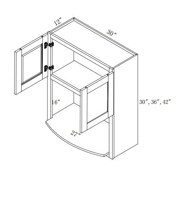 WMC304012: Oak Shaker Wall Microwave 30